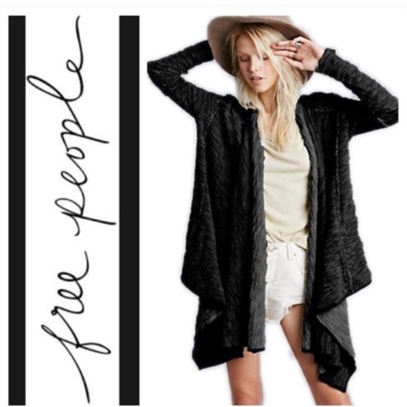 Free People Sweaters - Free People In The Loop Cardigan Draped Waterfall Open Front Zipper Cuff Raw S